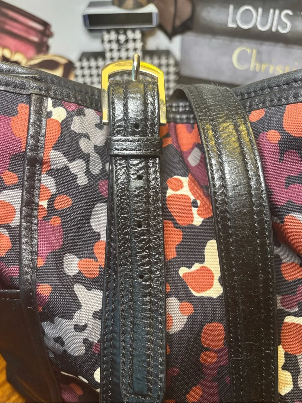 Coach Park Splatter Print Hobo F32893 Black Multicolor Convertible Bag